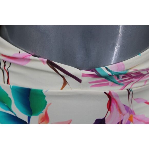 CALIA Women's Shirred V Front High Rise Swim Bottom, Floral XS - Picture 2 of 11